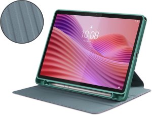 Etui na tablet 4kom.pl 360 Crystal do Lenovo Tab 10.1 2025, zielone - ochronne z podstawką, dostęp do portów i przycisków 6