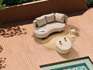 Beliani Sofa ogrodowa dla 3 osób PARORI Lewostronny Beżowy 2