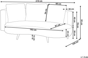 Beliani Sofa ogrodowa dla 3 osób PARORI Lewostronny Beżowy 3