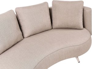 Beliani Sofa ogrodowa dla 3 osób PARORI Prawostronny Beżowy 6