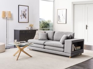 Beliani Sofa 2-osobowa szara HEDEN 2