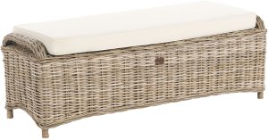 Beliani Sofa ogrodowa z otomaną dla 2 osób SUSUA Rattan Naturalny 8