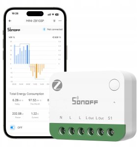 Sonoff Przekaźnik MINI-ZB1GSP PM 1 Kanał Monitorowanie Energii Zigbee BT 2