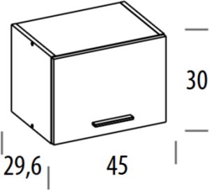 BogFran Szafka górna Nadstawka 45 cm wisząca kuchenna PATI PK29/PF30 Kaszmir (BF-PF30 KASZMIR KPL) 5