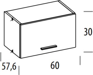 BogFran Szafka górna Nadstawka 60 cm wisząca kuchenna PATI PK32/PF10 Jasny Grafit (BF-PK32/PF10 JG KPL) 5