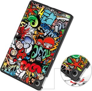 Etui na tablet Strado-Tech Graficzne do Lenovo Tab 10.1 2025 z klapką - ochronne z podstawką 7
