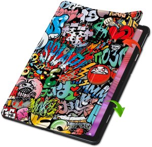 Etui na tablet Strado-Tech Graficzne do Lenovo Tab 10.1 2025 z klapką - ochronne z podstawką 10