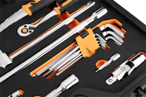 Zestaw narzędzi Neo Tools Kluczy nasadowych 1/2", 1/4", 95 szt., CrV, pianka EVA (10-065) 8