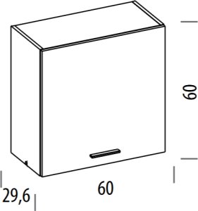 BogFran Szafka górna 60 cm L/P wisząca kuchenna modułowa PATI PK05/PF33 Kaszmir (BF-PF33 KASZMIR KPL) 5