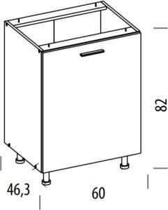 BogFran Szafka dolna 60 cm L/P stojąca kuchenna modułowa PATI PK16/PF36 Dąb Cremona (BF-PF36 DCT KPL) 5