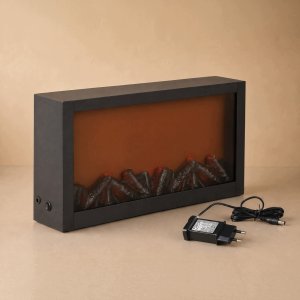 Vilde Kominek dekoracyjny LED, metalowy, 10 x 41 x 25 cm 6