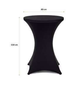 Aptel Pokrowiec na stół okrągły 80 cm elastyczny NUFORMA bankietowy czarny (04KEB-32RC) 4
