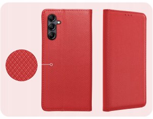 Hello Case Etui z Klapką Do Samsung Galaxy A14 4G / 5G (Czerwone, Zamykane) Szkło (BNDL3932) 4