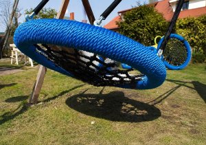 Huśtawka AllForBaby Bocianie, Orle Gniazdo 120 CM EN1176 Łańcuchy nierdzewne niebiesko czarne 5