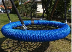 Huśtawka AllForBaby Bocianie, Orle Gniazdo 120 CM EN1176 Łańcuchy nierdzewne niebiesko czarne 7