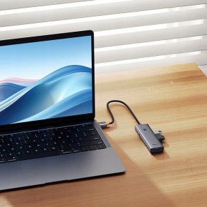 HUB USB Baseus USB-A UltraJoy Series 4xUSB-A 3.0 1xUSB-C 5V - szary (6932172653347) 11