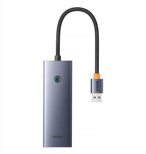 HUB USB Baseus USB-A UltraJoy Series 4xUSB-A 3.0 1xUSB-C 5V - szary (6932172653347) 8