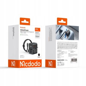 Mcdodo 2W1 Ładowarka adapter podróżny przejściówka angielska UK EU US 25W 10