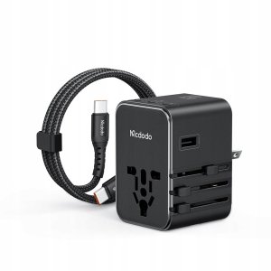 Mcdodo 2W1 Ładowarka adapter podróżny przejściówka angielska UK EU US 45W 5