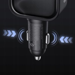 Ładowarka Mcdodo Szybka ładowarka samochodowa 3X USB USB-C 130W LED kabel zwijany 1M 6