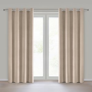 DecoDesign Zasłona szenilowa MEGI 140x250 beżowa na przelotkach 2