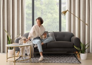 DecoDesign Zasłona szenilowa MEGI 140x250 beżowa na przelotkach 7