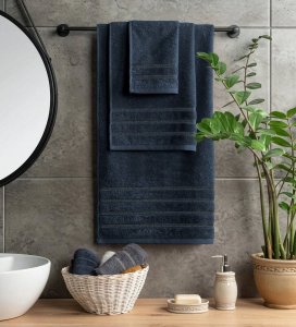 Lumarko Granatowy ręcznik AMIRA 50x90 cm z błyszczącą bordiurą 6