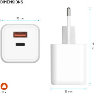 Ładowarka Fixed Mini 1x USB-A 1x USB-C 3 A (FIXCG45M-CA-WH) 2