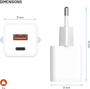 Ładowarka Fixed Mini 1x USB-A 1x USB-C 3 A (FIXCG30M-CA-WH) 2