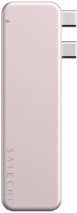 Satechi USB-C Snap Hub - adapter do urządzeń mobilnych (USB-C 5 Gbps, USB-A 5 Gbps, HDMI 4K, czytnik kart micro/SD 104 MB/s, USB-C PD passthrough 45W) (blush) (ST-HUSNP) 2