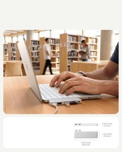 Satechi USB-C Snap Hub - adapter do urządzeń mobilnych (USB-C 5 Gbps, USB-A 5 Gbps, HDMI 4K, czytnik kart micro/SD 104 MB/s, USB-C PD passthrough 45W) (silver) (ST-HUSNS) 5