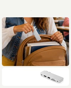 Satechi USB-C Snap Hub - adapter do urządzeń mobilnych (USB-C 5 Gbps, USB-A 5 Gbps, HDMI 4K, czytnik kart micro/SD 104 MB/s, USB-C PD passthrough 45W) (silver) (ST-HUSNS) 8