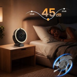 Wentylator Zenwire Wiatrak USB Cichy mini wentylator biurkowy biwakowy chłodzenie 15000mAh 5