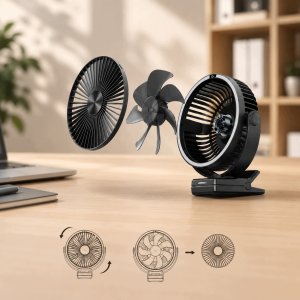 Wentylator Zenwire Wiatrak USB Cichy mini wentylator biurkowy biwakowy chłodzenie 15000mAh 7