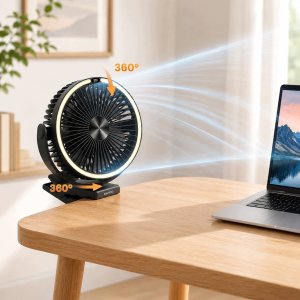 Wentylator Zenwire Wiatrak USB Cichy mini wentylator biurkowy biwakowy chłodzenie 15000mAh 10