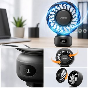 Wentylator Warmco Wiatrak wentylator do wózka łóżeczka dziecięcego chłodzenie cichy USB 6