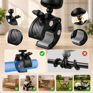 Wentylator Warmco Wiatrak wentylator do wózka łóżeczka dziecięcego chłodzenie cichy USB 7