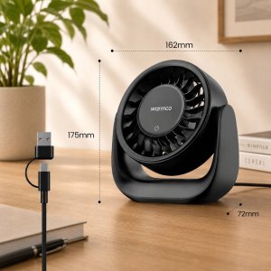 Wentylator Zenwire Wiatrak USB Cichy mini wentylator biurkowy biwakowy chłodzenie USB USB-C 9