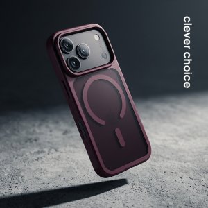 Crong Hybrid Matte Magnetic - Etui MagSafe iPhone 18 Pro Max / 17 Pro Max (burgundowy) (CRGHMMIP1869PPRP) 3