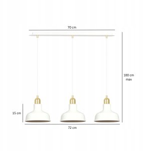Lampa wisząca Pozostali Emibig Ibor lampa wisząca zwis 3x15W E27 biała/złota (1043/3) 2