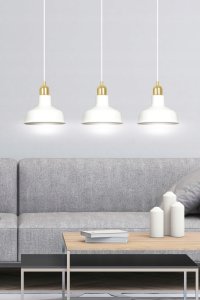Lampa wisząca Pozostali Emibig Ibor lampa wisząca zwis 3x15W E27 biała/złota (1043/3) 3