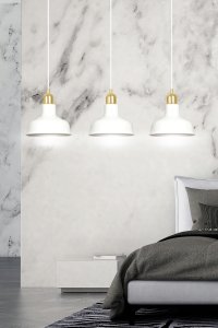 Lampa wisząca Pozostali Emibig Ibor lampa wisząca zwis 3x15W E27 biała/złota (1043/3) 4