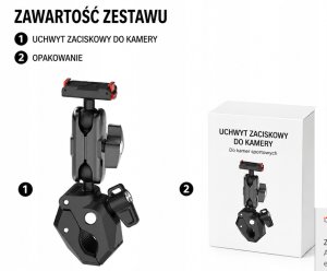 PEYTECH DJI Osmo Action 6 Uchwyt Zaciskowy 360 Do Kamer Rower Motocykl (A6NU) 4