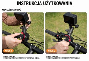 PEYTECH DJI Osmo Action 6 Uchwyt Zaciskowy 360 Do Kamer Rower Motocykl (A6NU) 6