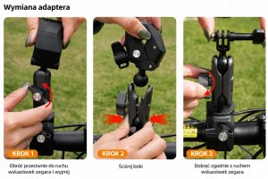PEYTECH Uchwyt Pomocniczy Do Kamer GoPro DJI Insta360 Zacisk Rura 360 (UPDK) 11