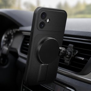 krainaGSM Etui do Iphone 16 z pierścieniem magnetycznym do Magsafe + szkło 9H 10