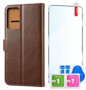 krainaGSM Etui Z Klapką Do Samsung A52 | A52S 5G Skórzane Portfel case + Szkło 9H 4