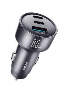 Ładowarka Joyroom Samochodowa 65W 2x USB-C + USB-A - ciemnoszara (JR-CCN19) 2