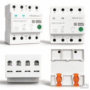 Qoltec Trójfazowy przekaźnik 63A na szynę DIN | 3P+N | Timer | Wi-Fi (50976) 2