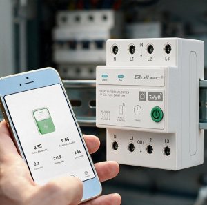 Qoltec Trójfazowy przekaźnik 63A na szynę DIN | 3P+N | Timer | Wi-Fi (50976) 8